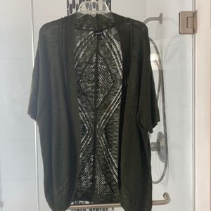 Olive Green Short Sleeve open Sweater Torrid